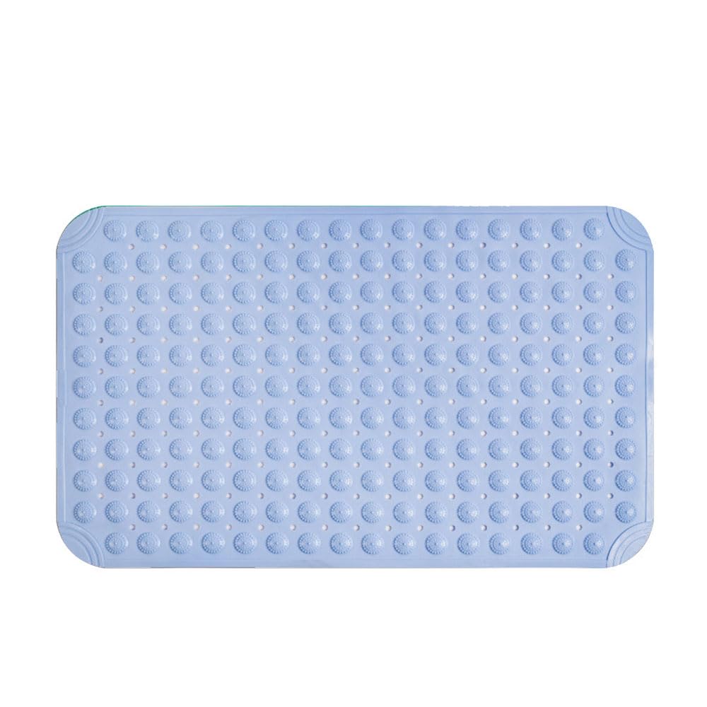 Surwin Non Slip Bath Mat, Soft Tub Shower Bathroom Mats with Strong Suction Cups Grip, Anti Slip for Bathtub Inside Shower Bathroom Bath Tub Floor (Light blue,80x80cm)