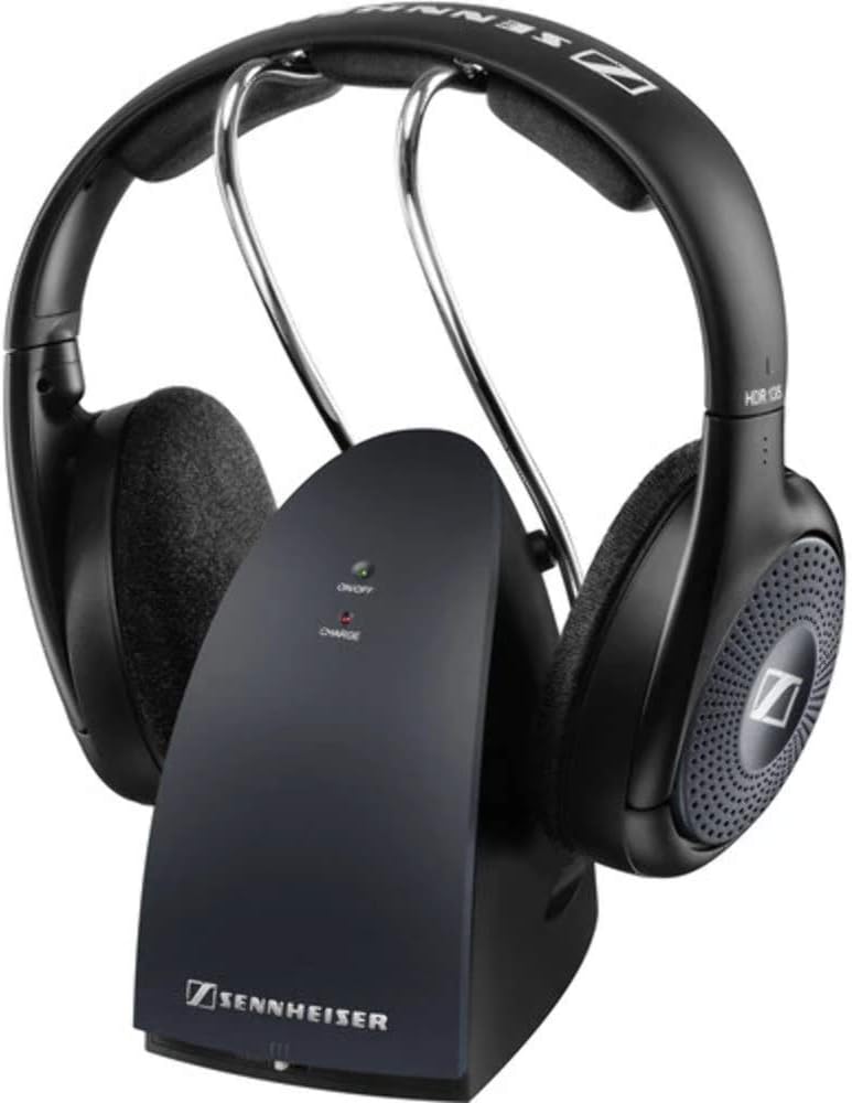 Sennheiser RS 135 On-Ear Wireless RF Headphones with Charging Cradle