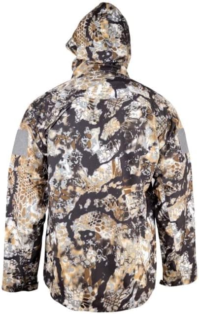 Kryptek Men's Koldo Jacket Waterproof Windproof 3 Layer Camo Rain Shell with Pit Vents for Hunting and Outdoor Use, Skyfall - XL