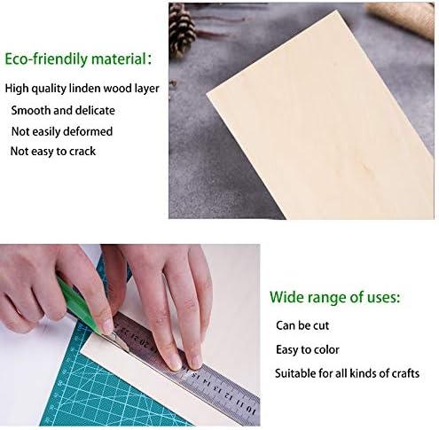 MaYuLa 10Pcs Plywood Sheets 2mmx300mmx200mm Basswood Sheets MDF Board Sheets Unfinished Wood Board Wooden Plate Model Craft for Pyrography DIY Mini House Ship Bridge Airplane