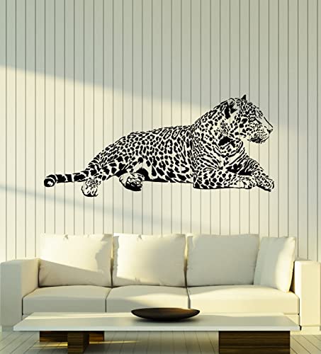 Vinyl Wall Decal Animal Predator Jaguar Wild Big Cat Leopard Stickers Mural Large Decor (G7037) Black #TOP19