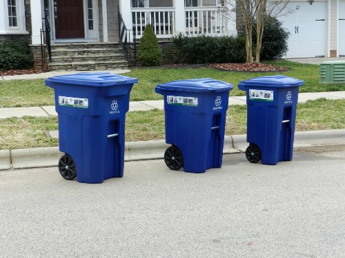 Toter 48 Gallon Blue Recycling Container With Wheels And Lid #TOP2