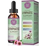 Lymphatic Drainage Drops for Lymph System Detox Cleanse, Lymphedema Support Supplement Formula Echinacea, Burdock Root, Calendula Flower, Use with Lymph Massage Tool. 2oz