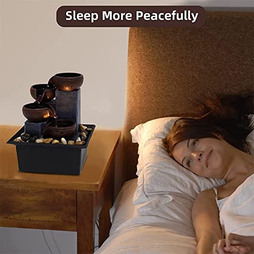 image for JOINDATAT Small Indoor Relaxation Tabletop Fountain, Zen Meditation Wa
