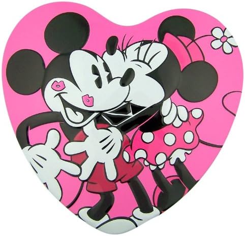 Vintage Style Minnie & Mickey Mouse Heart Tin with Character Shape Milk Chocolate Candies