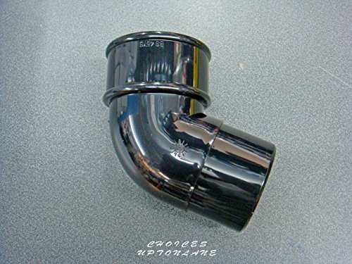 FLOPLAST 68mm Round Gutter Pipe 112 Degree Offset Bend - Black, Pipe Size - 68mm - Image 2
