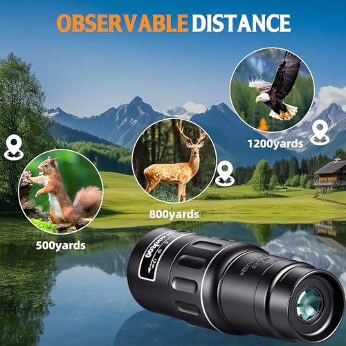 Image of Pankoo 16X52 High Powered Monocular Telescope for Adults - Power Prism, Compact HD Scope, Perfect for Gifts, Hiking, Concert, Travelling & Bird Watching