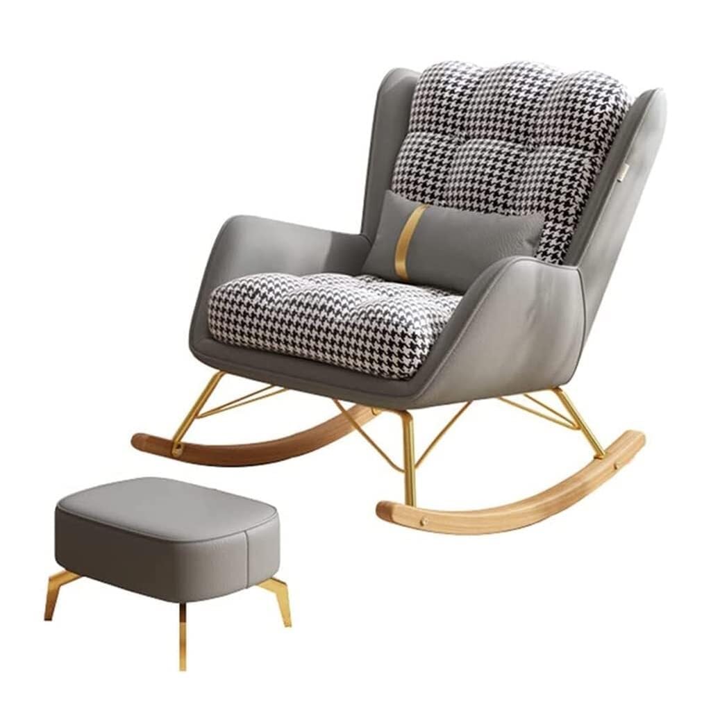 Chaise avec ottoman en tissu pour aménager un coin lecture