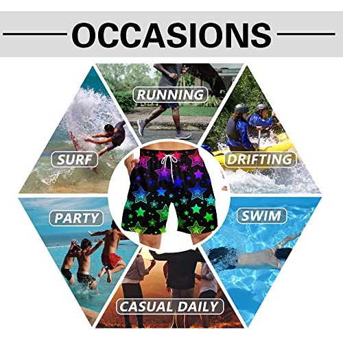 Men's Swim Trunks 7 Inch Inseam with Compression Liner Quick Dry Beach Shorts for Mens Board Shorts Swimwear 6