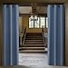 NICETOWN Stone Blue Blackout Room Darkening Drapery Window Treatment Thermal Insulated Solid Grommet Curtain/Drape for Hall Home Decor (Single Panel, 42 x 84-inch)