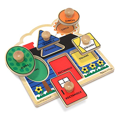 Melissa & Doug Jumbo Knob Wooden Puzzles Set - Shapes And Barn #TOP4