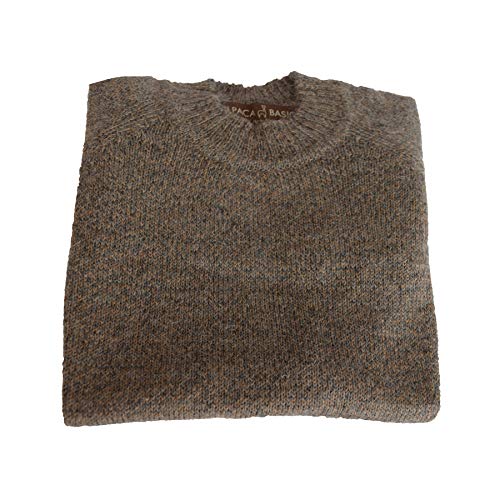 Boys Handmade 100% Alpaca Wool Crew Neck Sweater (Taupe, 12)2