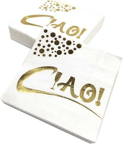 LAISHAY Servilletas de cóctel Gold Sparkle de 3 capas, 5 x 5 pulgadas, plegadas, 10 x 10 pulgadas desplegadas, 50 unidades, desechables,