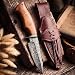 Bobcat Knives Custom Handmade Hunting Knife Damascus Steel Blade Olive Wood Handle 10'' Overall