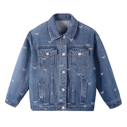 Veste en jean basique pour filles coupe large et confortable