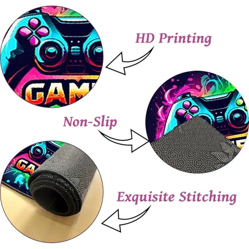 Tapis de zone de jeu multi jeu imprimé manette de jeu format 80 x 120 cm - 4