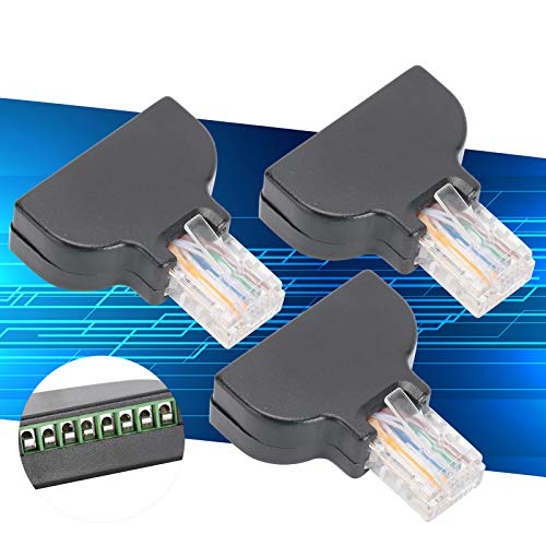 Conector Macho RJ45 con Adaptador de Terminal de Tornillo de 8 Pines Paquete de 3 7