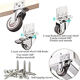 Resszo L Shaped Heavy Duty Castor Wheels, 25 MM Side Mount Castors Wheels, 360 Degree Plate Swivel Trolley Caster for Furniture Thermoplastic Elastomer (TPE) - Image 6