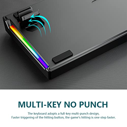 Wired 60% Mechanical Keyboard 61 Keys Gaming Keyboard with Blue Switches for Computer Laptop Portable Light up Keyboard Desk Gaming Accessories Cool Stuff Gifts for Teenage Boys Men Women(1pcs)