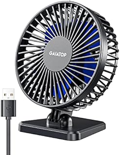 Gaiatop USB Desk Fan, Small But Powerful, Portable Quiet 3 Speeds Wind Desktop Personal Fan, Adjustment Mini Fan for Better Cooling, Home Office Car Indoor Outdoor (Blue)