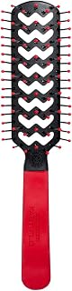 Cricket Static Free Fast Flo Vent Hair Brush - Anti-Static Bristles for Quick Dry, Detangling & Frizz-Free Blowouts, All Hair Types (So Rad Red)