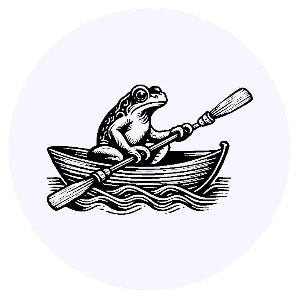 FROG productps トイブリック　カヌー Amazon.com: Azeeda 24 x 'Frog in A Rowing Boat' Stickers - for