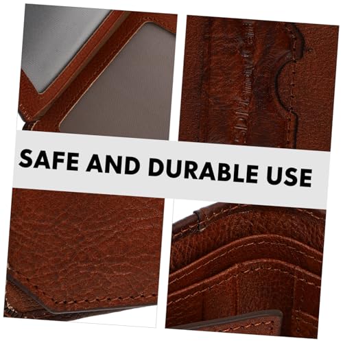 Rfid Blocking Leather Wallet for Men Ultra Thin Trifold Business Card and Credit Card Holder with Large Capacity for Cash Coins and Id Portable Money Storage Pouch in Yellow Brown3