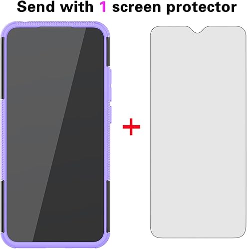 Miniatura 4 de Asuwish Funda de teléfono para Xiaomi Redmi 9A Redme 9i con protector de pantalla de vidrio templado y soporte delgado, híbrida, resistente, funda