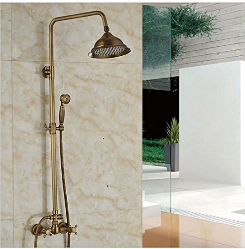 Ensemble de douche en laiton antique Gowe avec pomme de douche effet pluie 20,3 cm