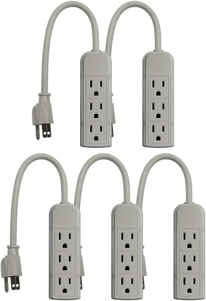 Uninex PS28U Compact Grounded 3Outlet Power Strip, UL