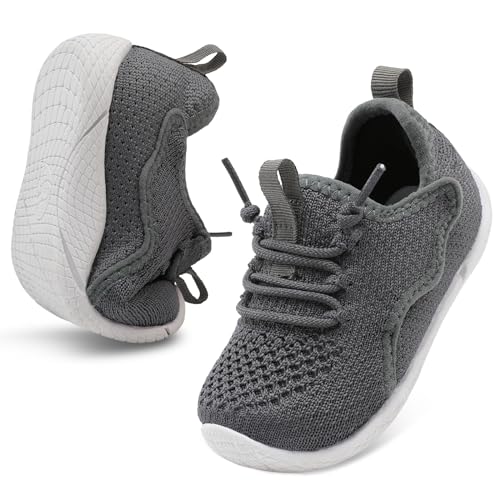 relxfeet �c�� �j�̎q ���̎q �C �q�� �X�j�[�J�[ �y�� �ʋC�� �X���b�|�� �E�H�[�L���O �e�j�X�V���[�Y, �O���[, 6-6.5 Wide Toddler