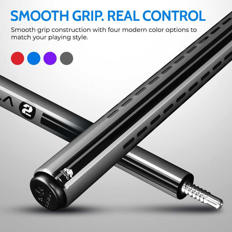 RHINO Nebula 2 Billardqueue – Premium-Kohlefaser-Schaft & Verbundkolben Time Crystal Tip Pro Taper Design 3/8-8 Gelenk, Wrapless Low Deflection Pool Queue
