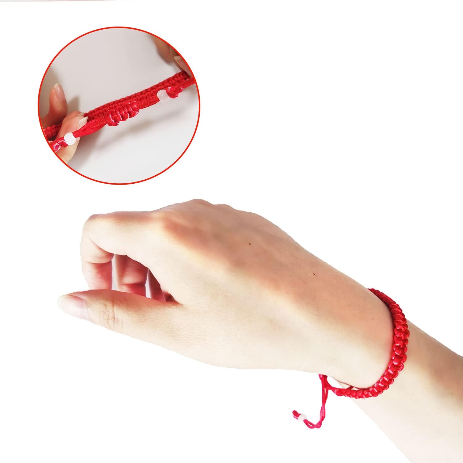 20pcs Red Kabbalah Bracelets Protection Cord Adjustable Bracelet Braided Knot Strap Success Friendship Graduation Birthday Good Luck Gift for Friends Lovers
