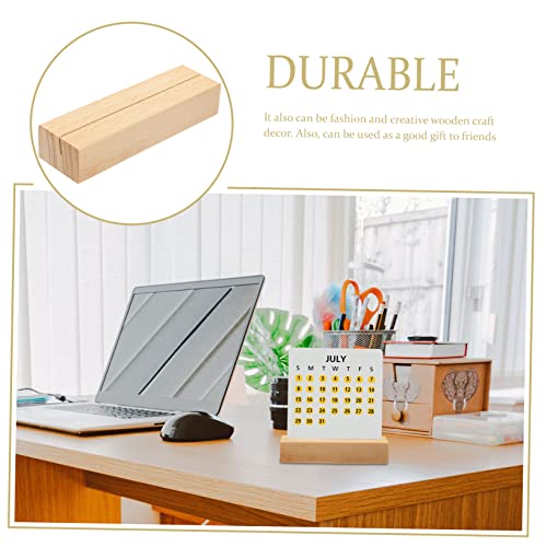 ULTECHNOVO 6Pcs Wooden Cards Display Base Stand Stylish Postcard Holder for Home Office and Restaurant Decor for Cards Calendars and Crafts