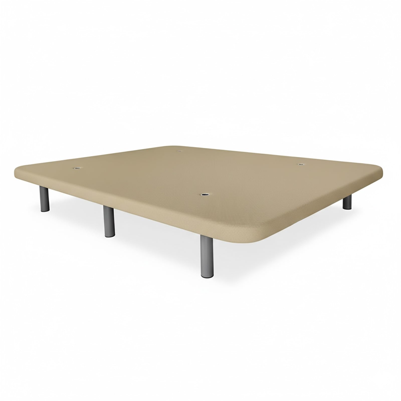 mattfy - Base Tapizada 3D Extra Reforzada, Gran Estabilidad, con Barras de Refuerzo y 6 Patas metálicas roscadas de 25cm, 105x190, Beige