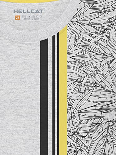 Image of HELLCAT Boys Round Neck Printed Blended Cotton Tshirt -Combo Pack of 2 - Orange /Blue