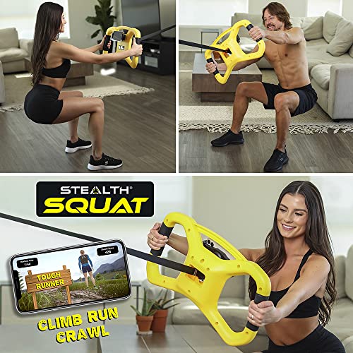 STEALTH Squat Trainer - Home Fitness Equipment & Full Body Workout - Get Lean Sculpted Legs & Glutes Playing Games on Your Phone - Fun Games to Help You Lose Weight - Train Legs, Butt, and Thighs