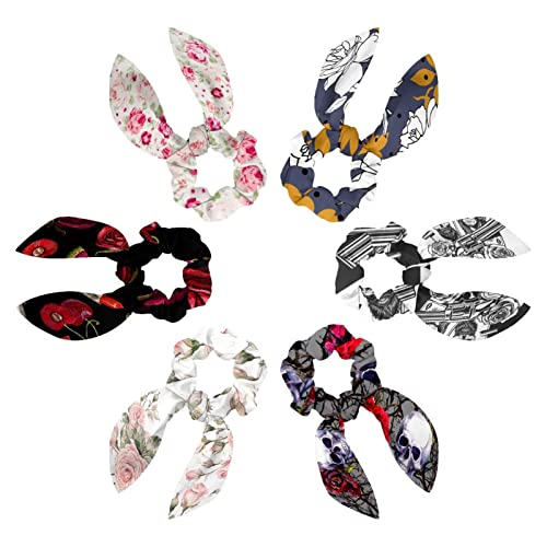 Chouchous en velours blanc avec oreilles de lapin lot de 6