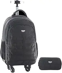 Kit Mochila 20” Com4 Rodas 360 Escolar Juvenil Masculina Escola Faculdade (Preto)