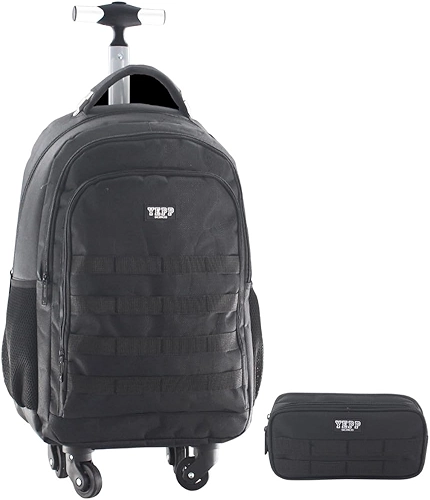 Kit Mochila 20” Com4 Rodas 360 Escolar Juvenil Masculina Escola Faculdade (Preto)