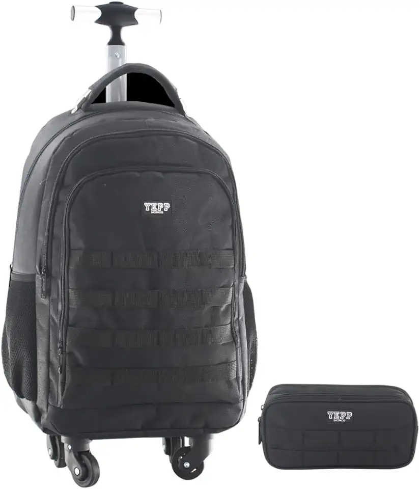 Kit Mochila 20” Com4 Rodas 360 Escolar Juvenil Masculina Escola Faculdade (Preto)