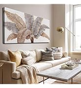 CHUDANHAO Gold Leaves Wall Art Vintage Botanical Art Pictures for Wall Decor Grey Wall Prints Gol...