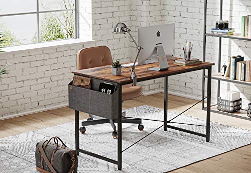 Image of Cubiker Computer Desk, Home Office Writing Study Desk, Modern Simple Style Laptop Table with Storage Bag (63 inch, Deep Brown)