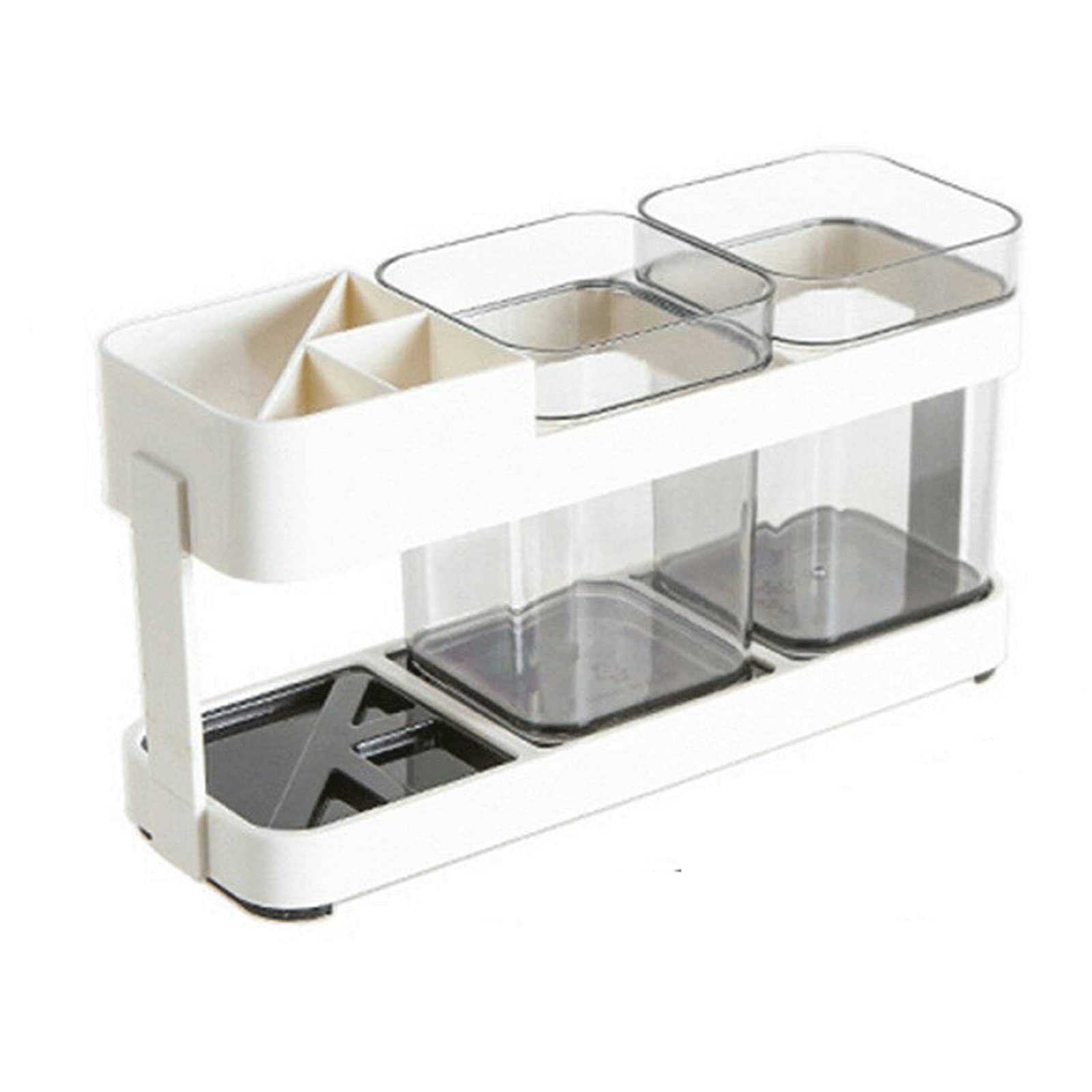 JINGYAN Toothbrush Holders Plastic Double Mouthwash Cup Toothbrush Holder Washing Set Removable Cleaning Drain(Double cup)
