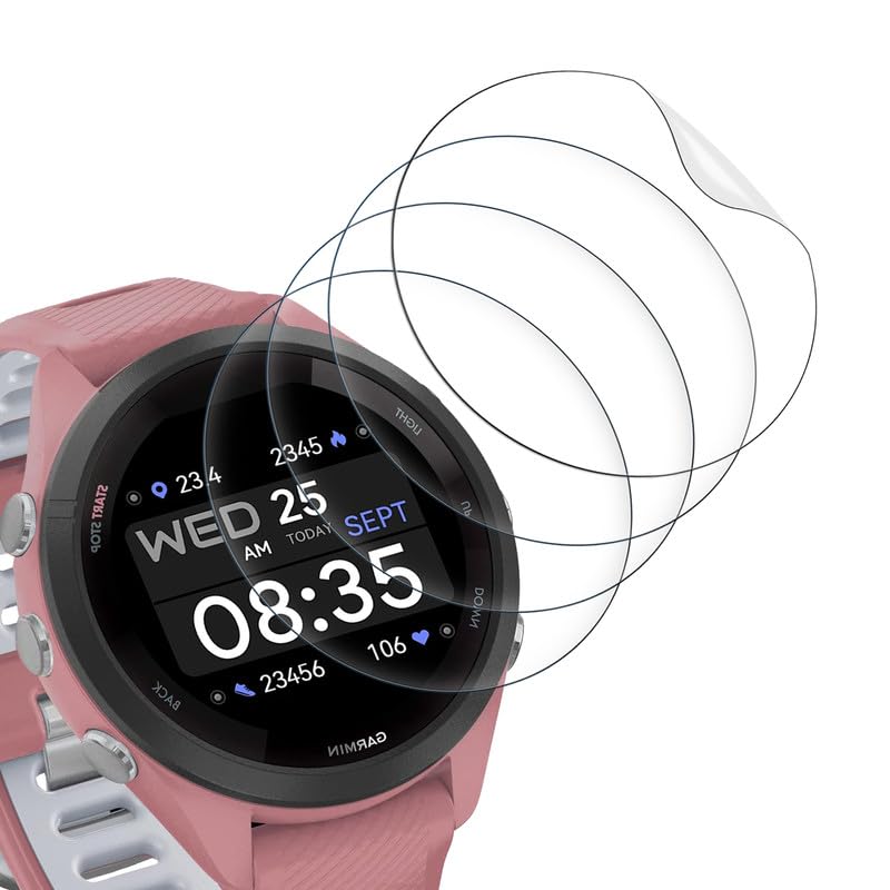 4 sztuki folii ochronnej do Garmin Forerunner 965 ochrona ekranu, 0,33 mm, łatwa instalacja ochrona do Garmin Forerunner 965, folia zapobiegająca pozostawianiu odcisków palców, HD TPU, miękka folia na