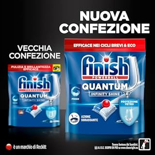 Finish Quantum Infinity Shine Pastiglie Lavastoviglie, 83 Capsule Lavastoviglie, Pastiglie per Lavastoviglie per una Pulizia Profonda e Stoviglie Brillanti