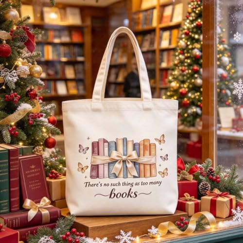 yuboo Canvas Tote Bag Book Lovers Gifts, Fall Christmas Gift for Women - image 1