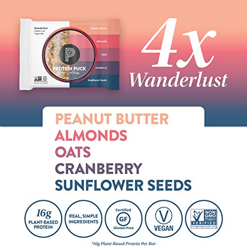 Protein Puck Plant Based Bars | Snacks With 13-17 Grams Of Vegan Protein | Gluten Free, Non Dairy, Kosher Certified Non Gmo Premium Healthy Bars | Variety Pack, Case Of 16 #TOP2