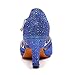 Fashion Ladies Dance Shoes Indoor Latin Tango Jazz Ballroom Dance Shoes Artificial Leather Dance Shoes Non- Slip Wear- Comfort Suitable for All Seasons (Color : Blue, Size : US8/EU39/UK6)