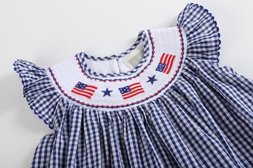 Baby and Girls USA 4th of July Smocked Bishop Dress3